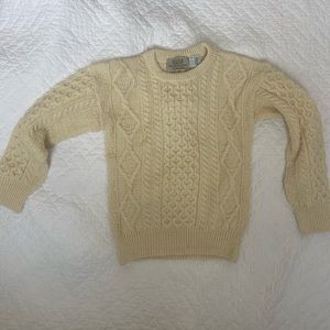 Cable-Knit Crew Neck Wool Sweater